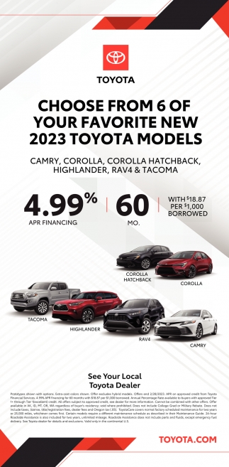 Choose from 6 of Your Favorite New 2023 Toyota Models
