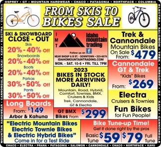 From Skis to Bikes Sale