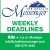 Weekly Deadlines