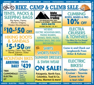 Bike, Camp & Climb Sale