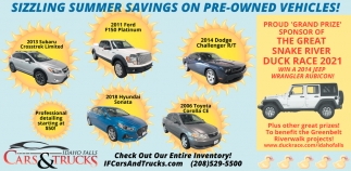 Sizzling Summer Savings On Pre-Owned Vehicles!