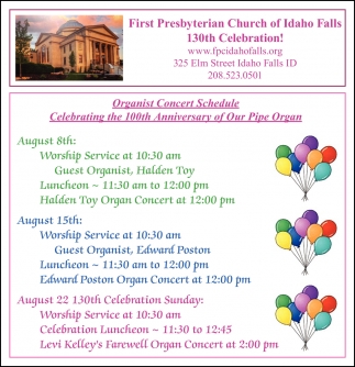 Organist Concert Schedule