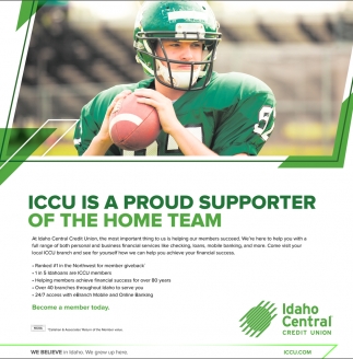 ICCU Is a Proud Supporter Of The Home Team