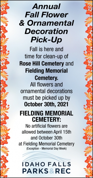 Annual Fall Flower & Ornamental Decoration Pick-Up