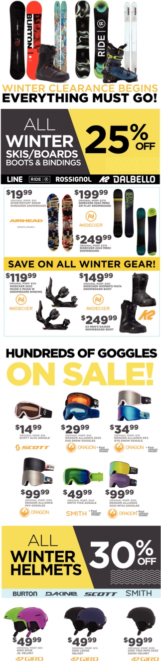 Winter Clearance Begins. Everything Must Go!