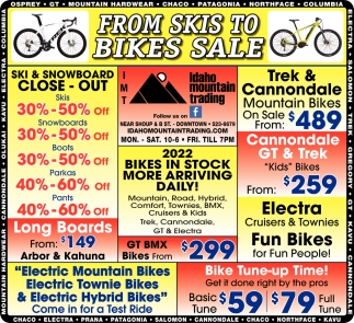 From Skis To Bikes Sale