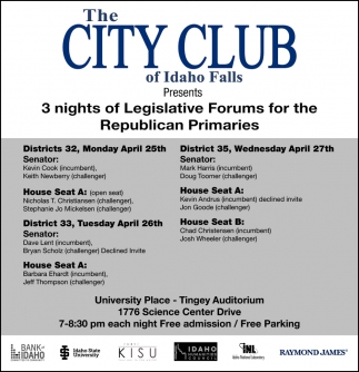 3 Nights of Legislative Forums for The Republican Primaries