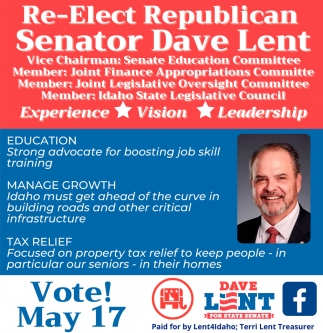 Re-Elect Republican Senator Dave Lent