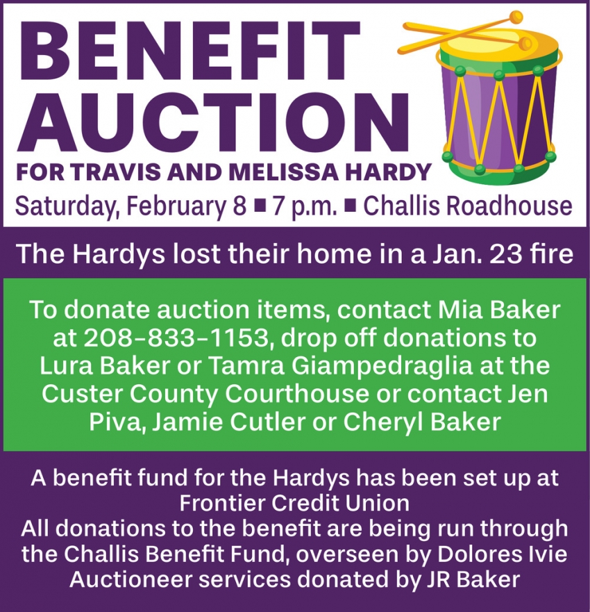 Benefit Auction for Traves and Melissa Hardy (February 8, 2025)