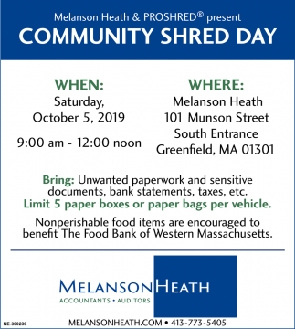 Community Shred Day, Melanson Heath