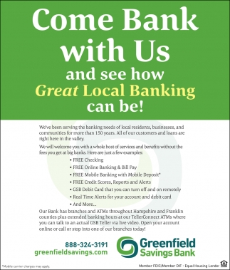 Come Bank With Us
