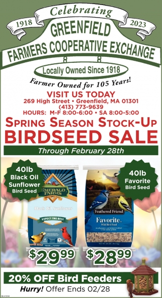 Spring Season Stock-Up Birdseed Sale
