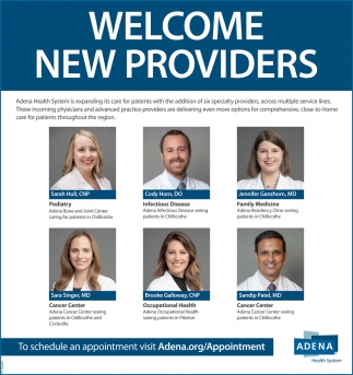 Welcome New Providers