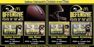 Epifano McDonald's Players of the Week