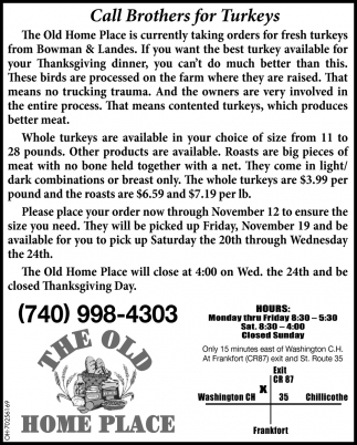 Call Brothers For Turkey