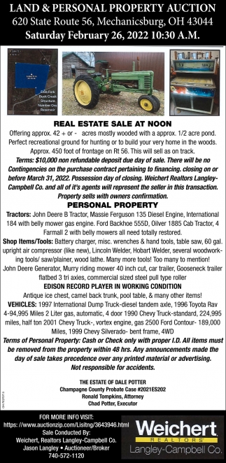 Land & Personal Property Auction