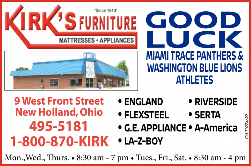 Good Luck Miami Trace Panthers & Washington Blue Lions Athletes
