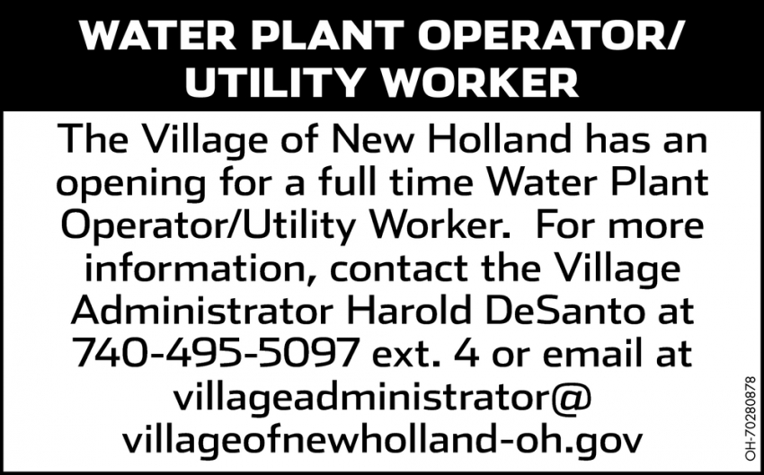 Water Plant Operator/Utility Worker