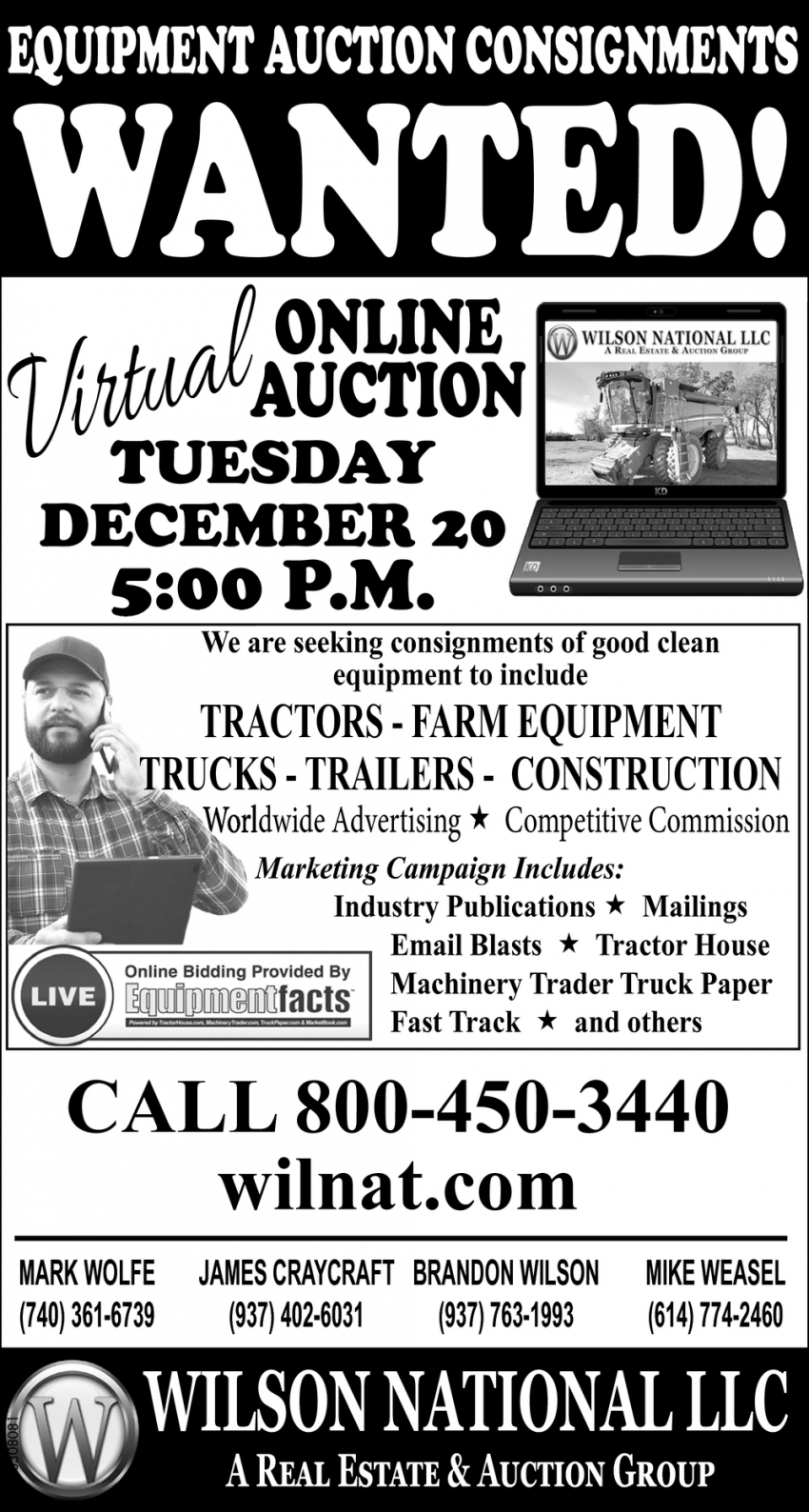 Equipment Auction Consignments