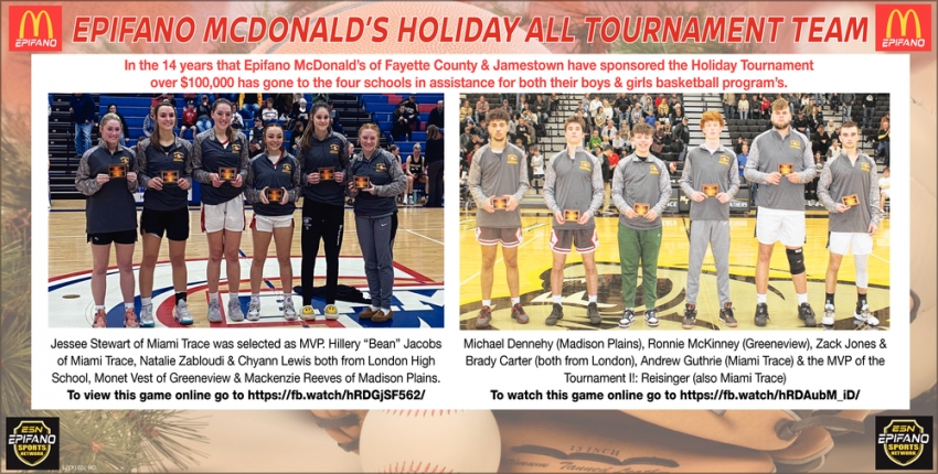 Holiday All Tournament Team
