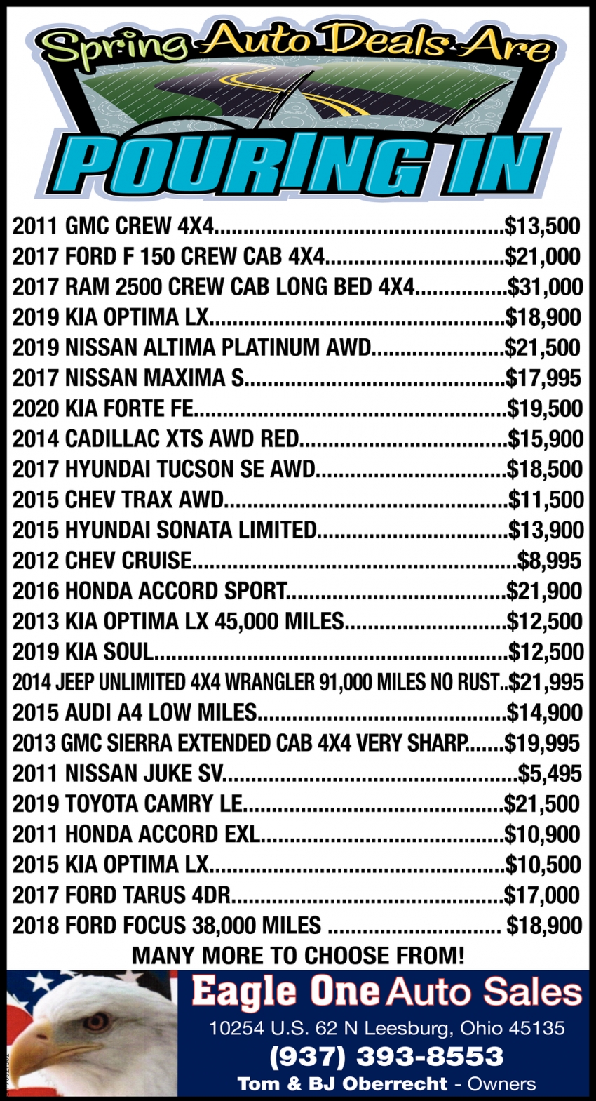Spring Auto Deals Are Puring In