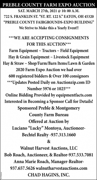 Preble County Farm Expo Auction