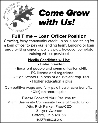 Loan Officer Position