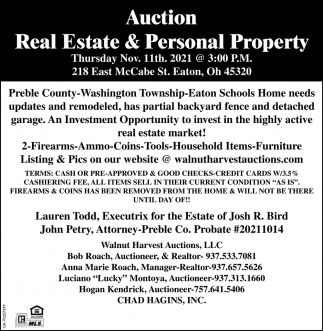 Auction Real Estate & Personal Property