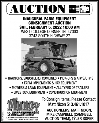 Inaugural Farm Equipment Consignment Auction