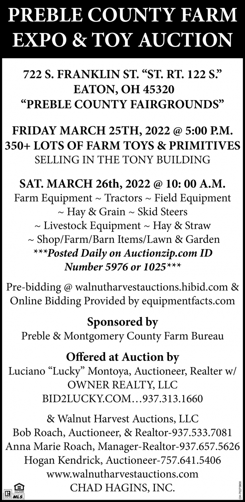 Preble County Farm Expo & Toy Auction