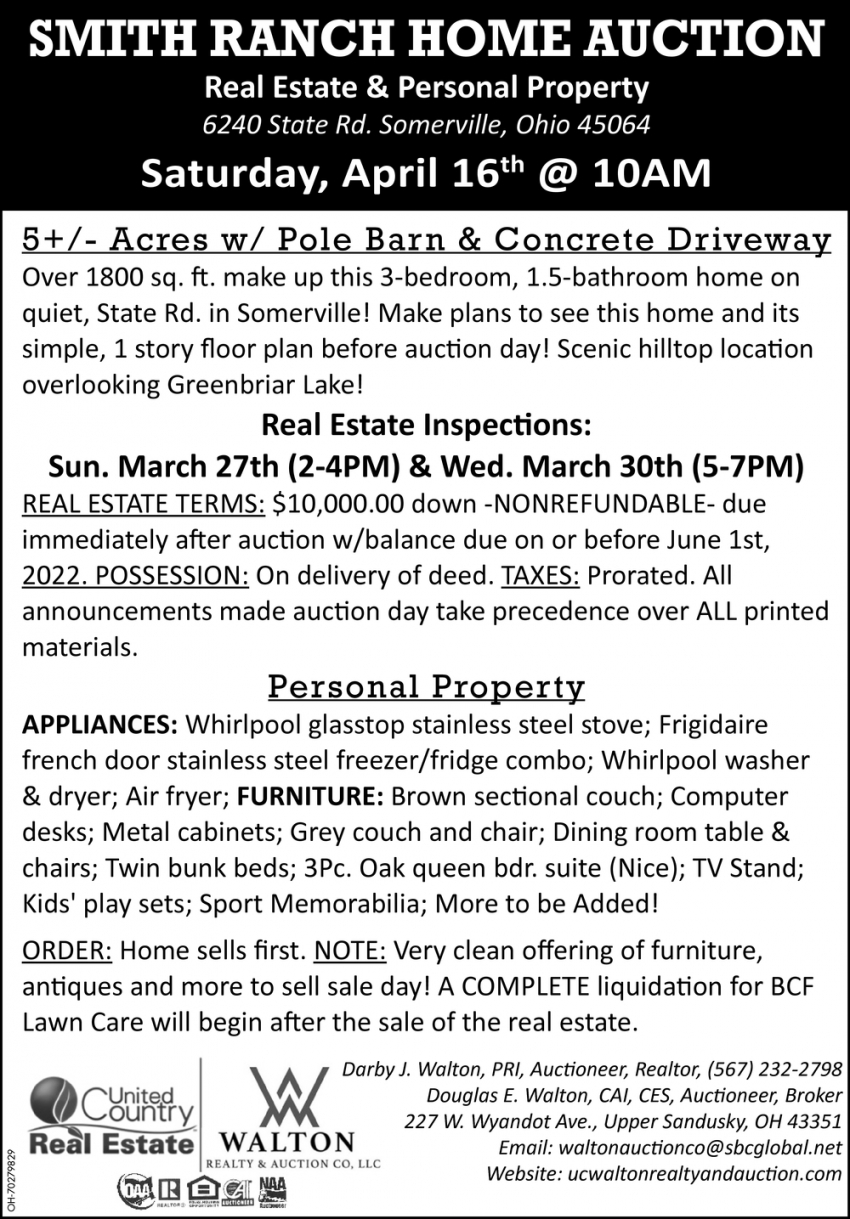 Smith Ranch Home Auction