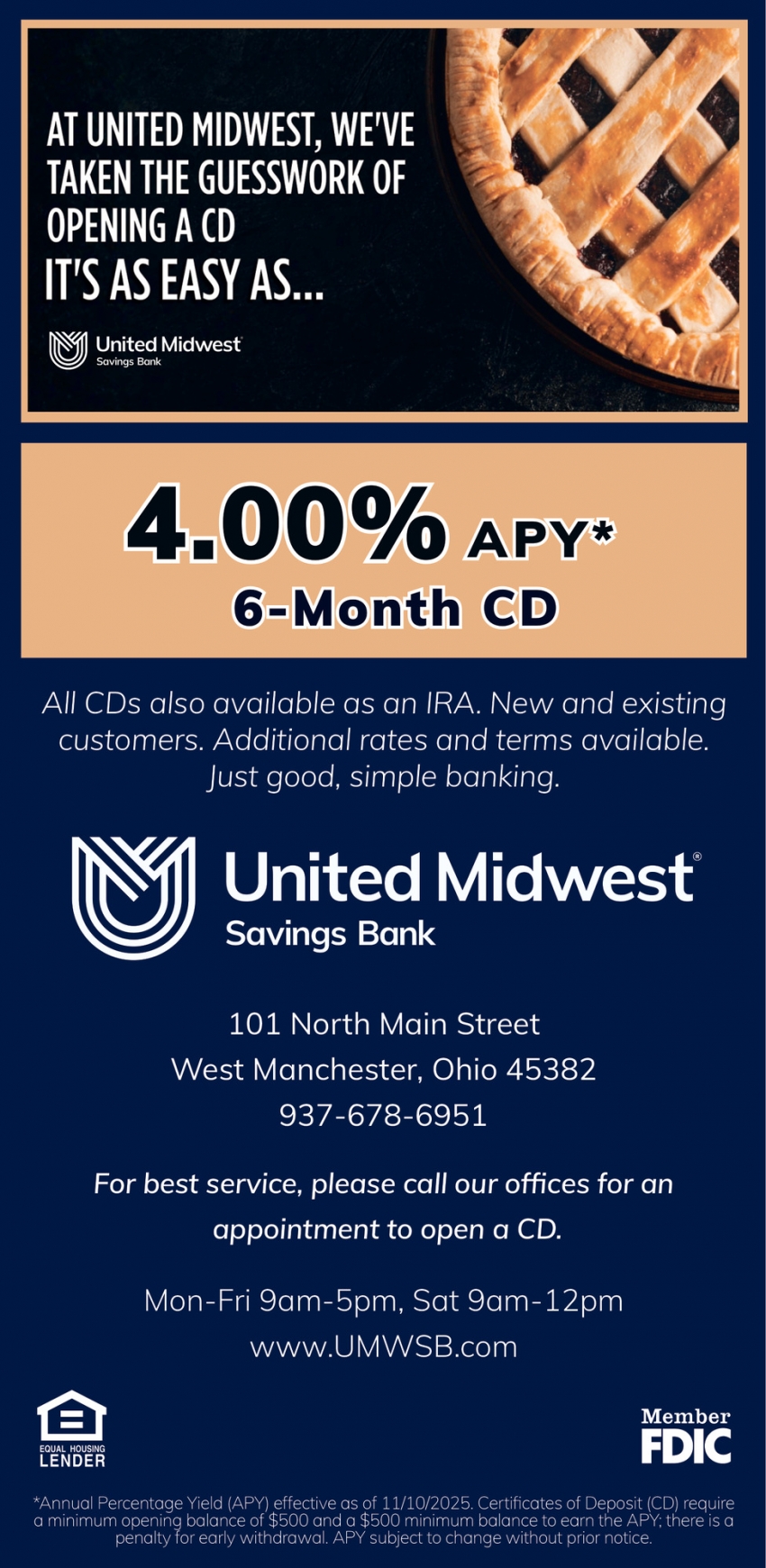 United Midwest Savings Bank: West Manchester