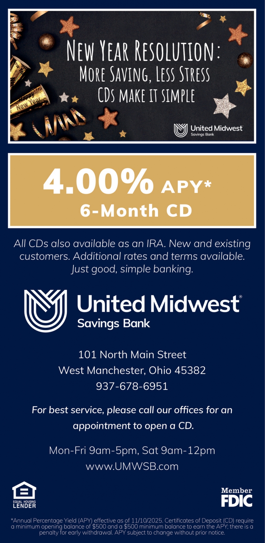 United Midwest Savings Bank: West Manchester