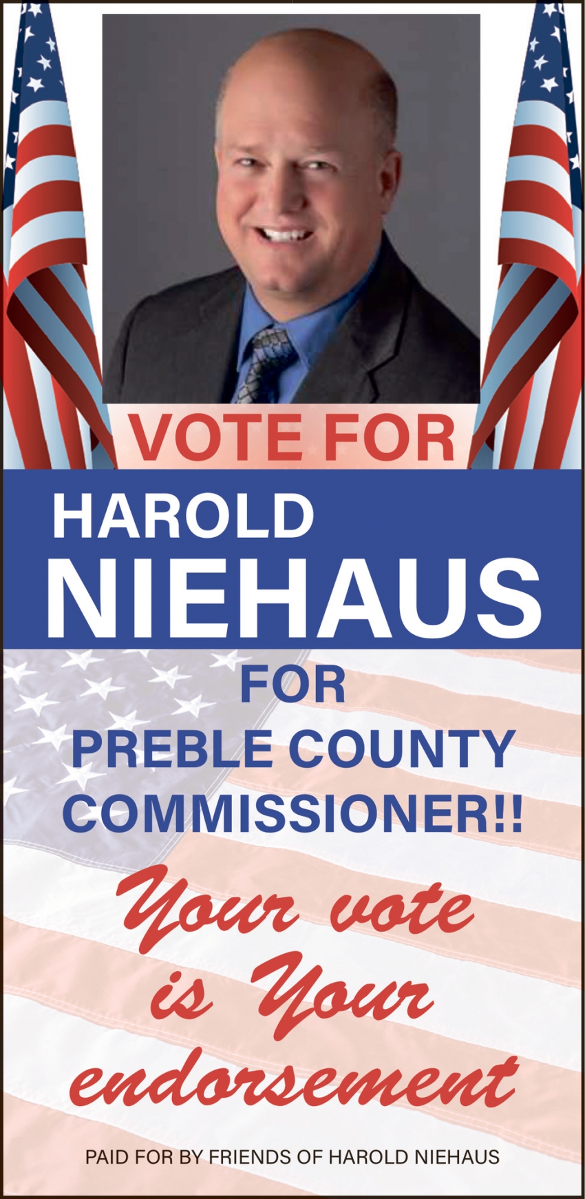 Harold Niehaus for Preble County Commissioner