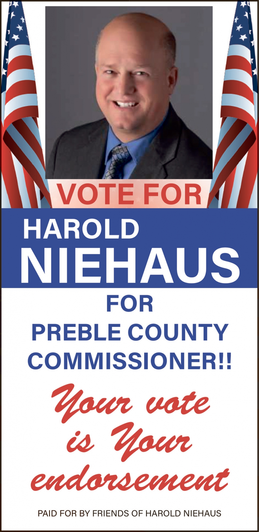 Harold Niehaus for Preble County Commissioner