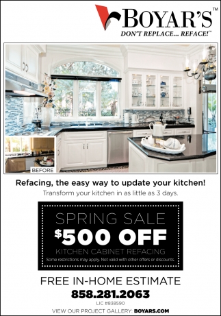 Refacing, the easy way to update your kitchen!, Boyar's ...