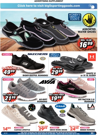 Assorted Water Shoes, BIG 5 Sporting Goods, El Segundo, CA