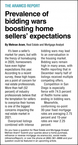 Prevalence of Bidding Wars Boosting Home Sellers' Expectations