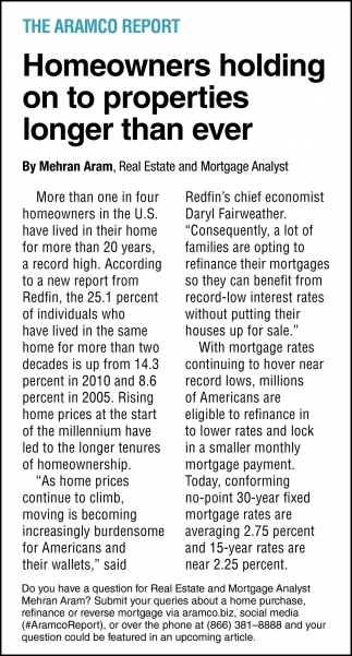 Homeowners Holding On To Properties Longer Than Ever!