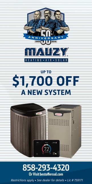 Up to $1,700 OFF A New System