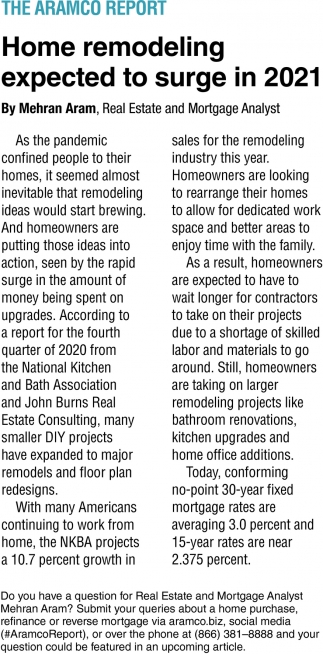 Home Remodeling Expected to Surge in 2021
