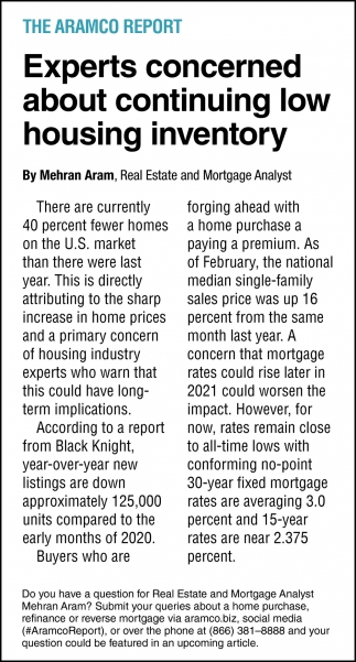 Experts Concerned About Continuing Low Housing Inventory