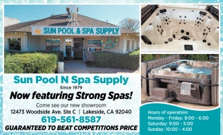 Now featuring Stron Spas!