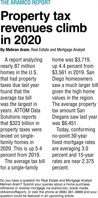 Property Tax Revenues Climb in 2020