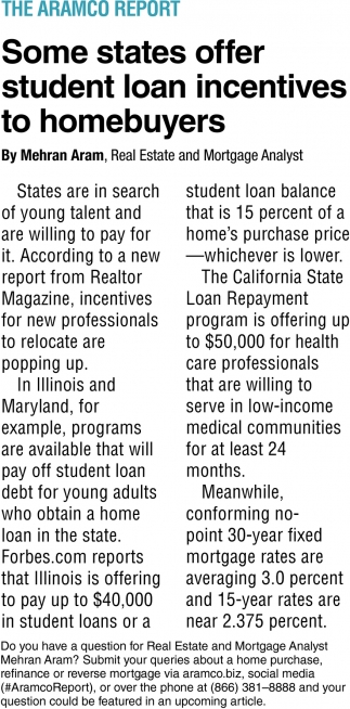 Some states offer student loan incentives to homebuyers
