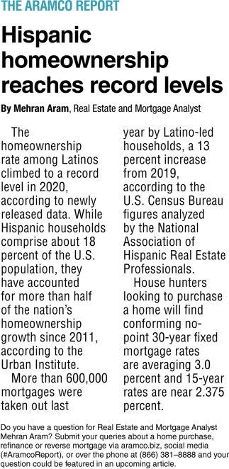 Hispanic Homeownership Reaches Record Levels