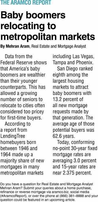 Baby Boomers Relocating To Metropolitan Markets