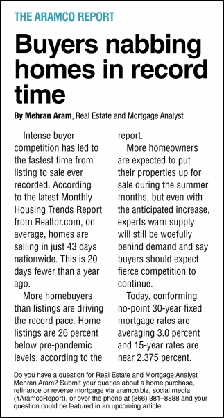 Bbuyers Nabbing Homes In Record Time