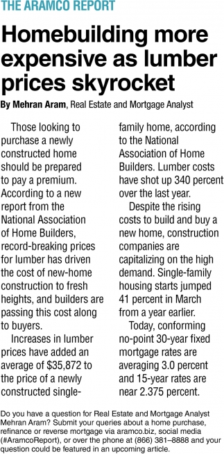 Homebuilding More Expensive As Lumber Prices Skyrocket