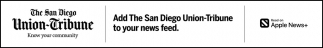 Add The San Diego Union Tribune to Your News Feed